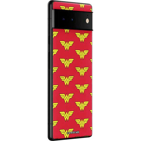 DC Comics Wonder Woman Logo Pattern Google Pixel 6 Pro Skin